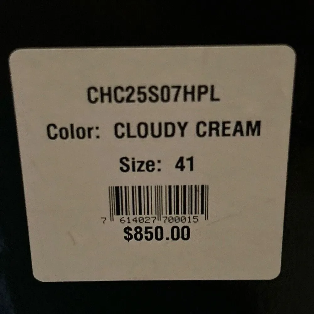 Chloe Women’s Size 41 Kick Leather & Mesh High Top Sneaker Cloudy Cream NEW